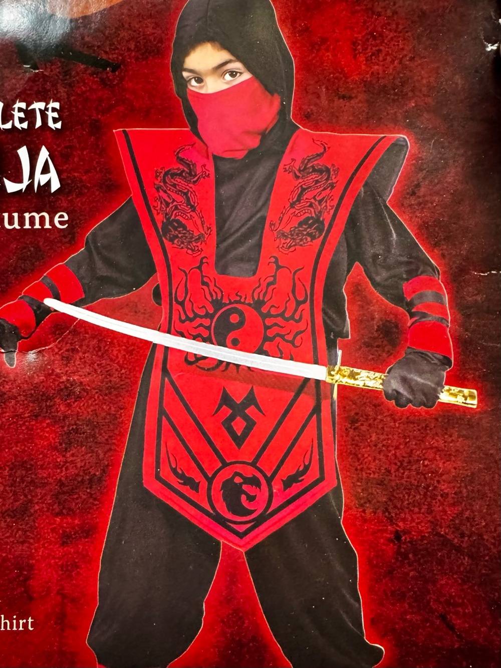 “Ninja” Costume with Hooded Tunic and Mask